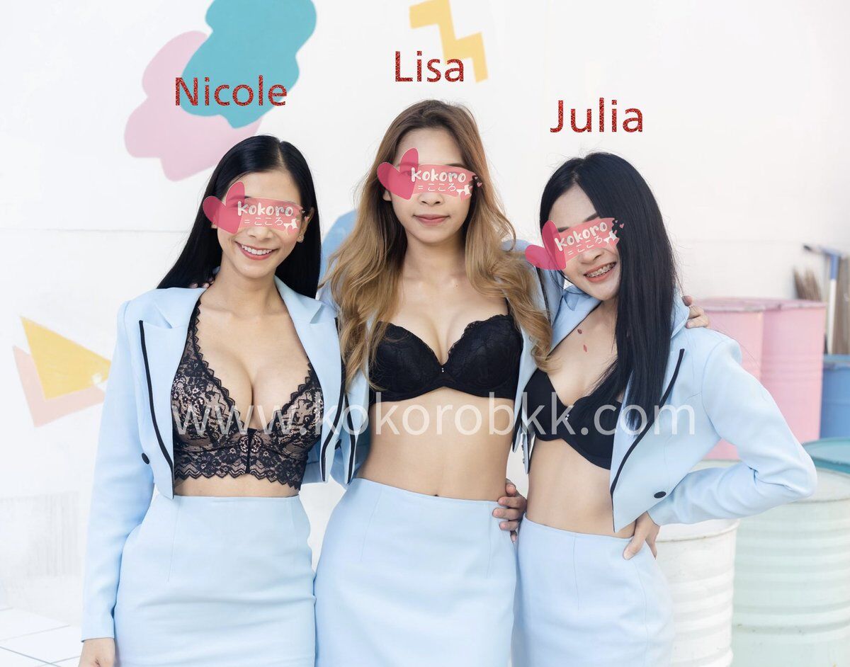 Kokoro Girls in Blue Jackets and Lingerie