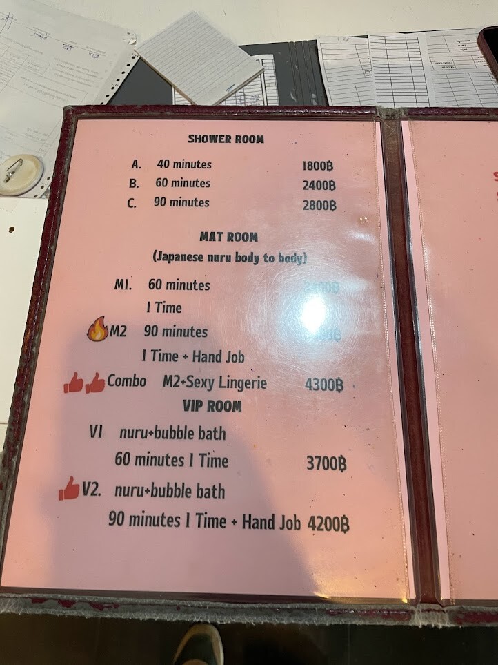 Dozo Nuru Massage Menu